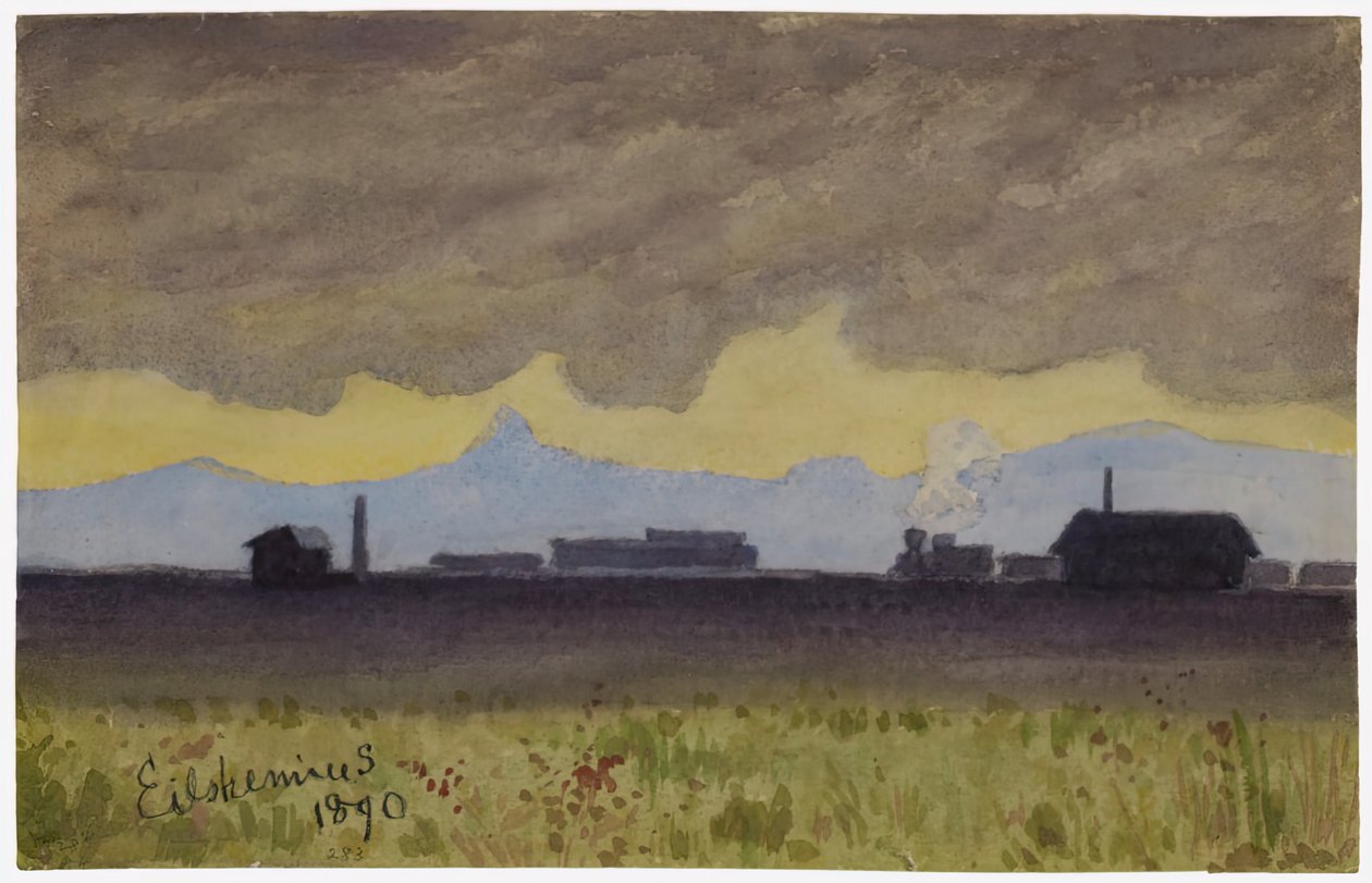 Vonattáj Arizonában, 1890. alkotó: Louis Michel Eilshemius