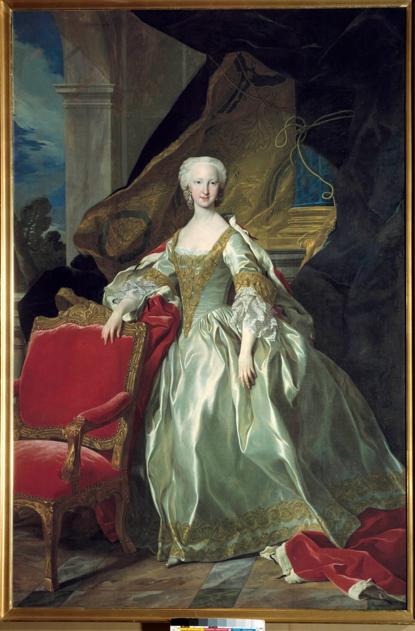 Marie Therese (Marie-Therese) Raphaelle egészalakos portréja, a spanyol Infanta, a francia Dauphine (1726 - 1746). Louis Michel Van Loo (1707-1771) festménye alkotó: Louis Michel van Loo