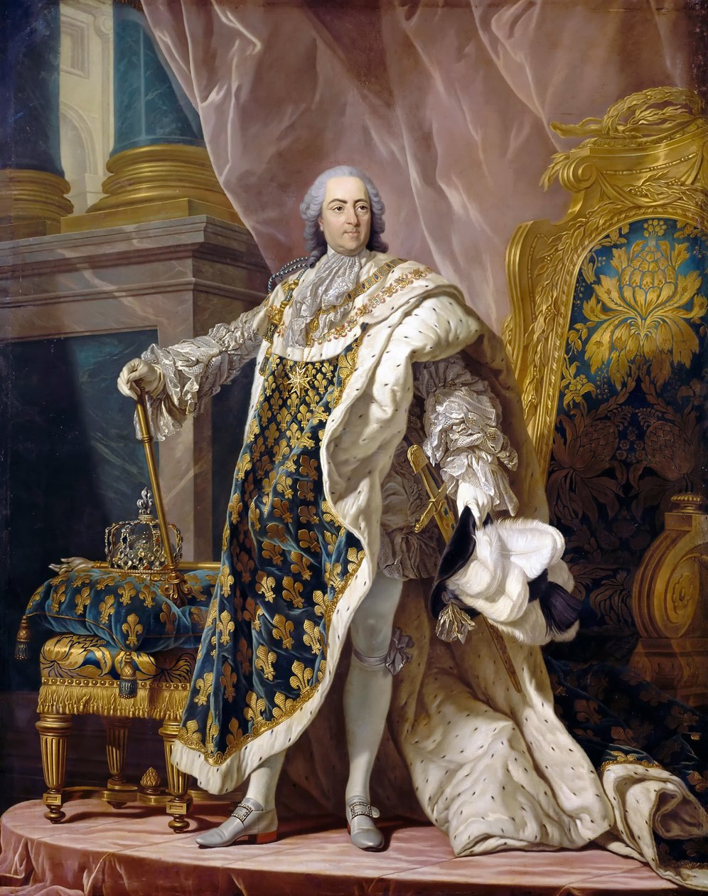XV. Lajos portréja királyi viseletében alkotó: Louis Michel van Loo