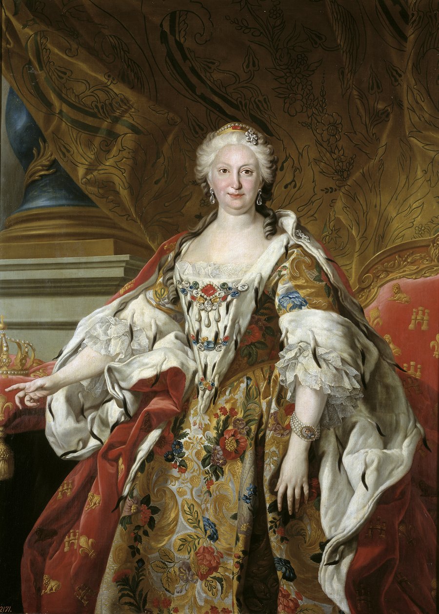 Spanyol: Isabel Farnesio, reina de España Isabel de Farnesio királyné hivatalos portréja alkotó: Louis Michel van Loo
