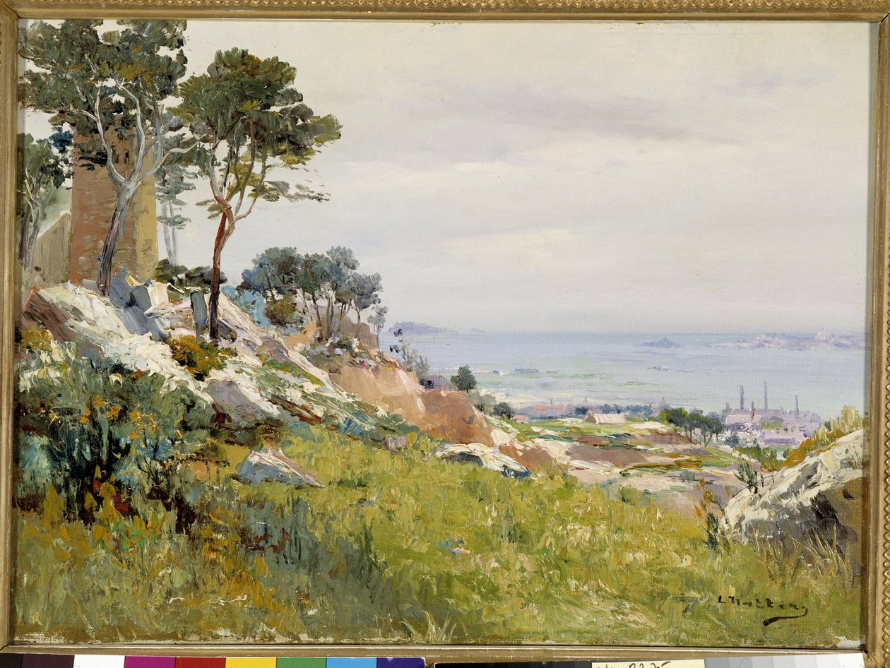 Kilátás a Friuli-szigetekre Madrague magaslatairól Louis Nttero festménye (1875-1915) Kötelező említés: Provence, Marseille gyűjteményalapítása alkotó: Louis Nattero