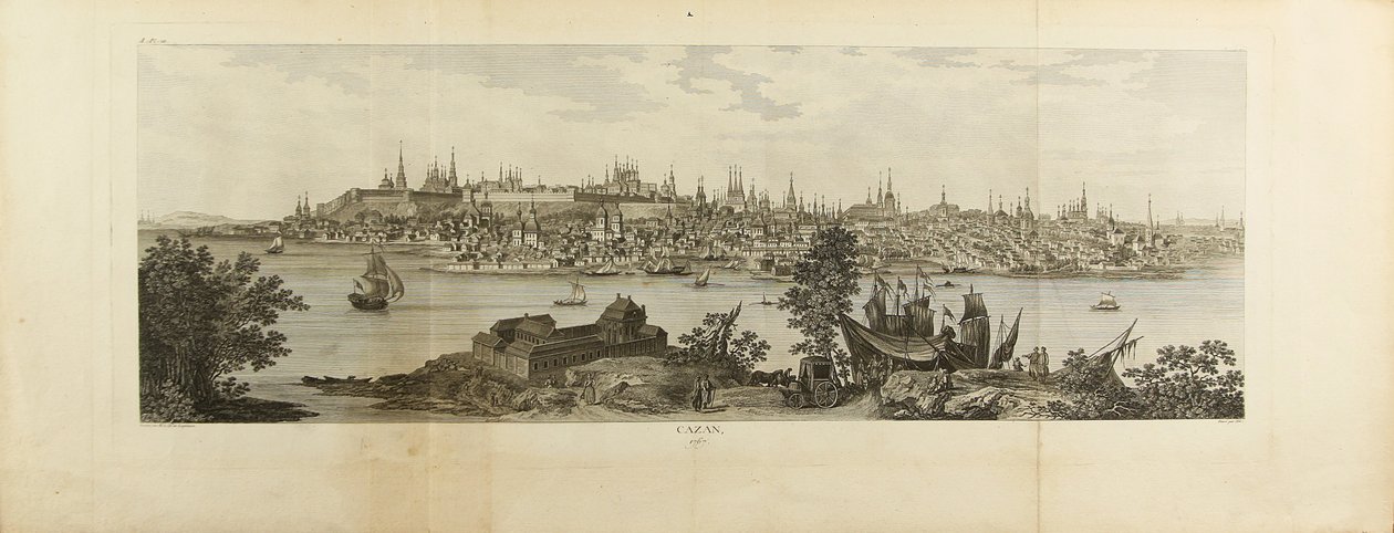 Panorámás kilátás Kasanra, 1767 alkotó: Louis Nicolas de Lespinasse