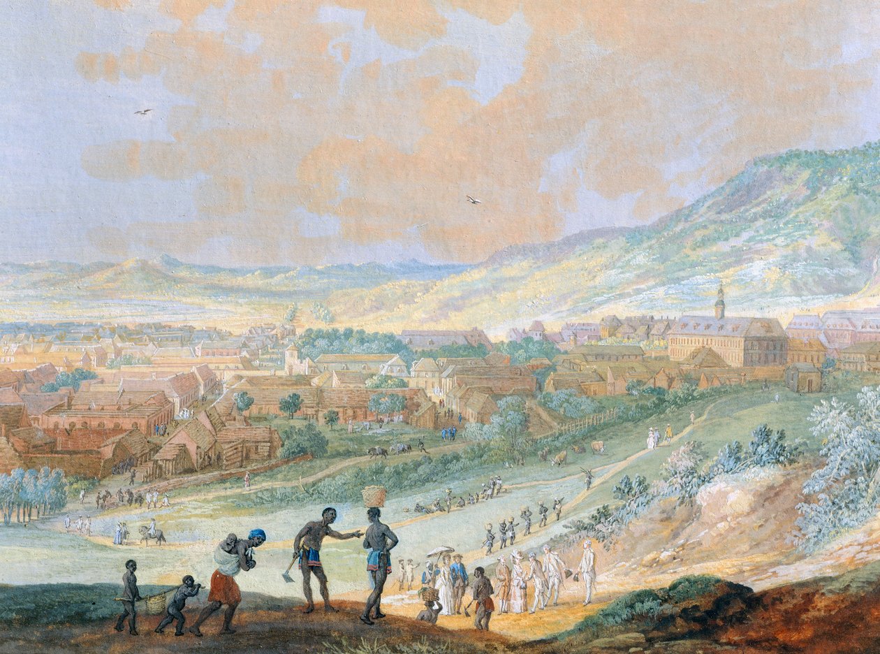 Cap Francais (a mai Cap-Haitien) városa Haitin alkotó: Louis Nicolas van Blarenberghe