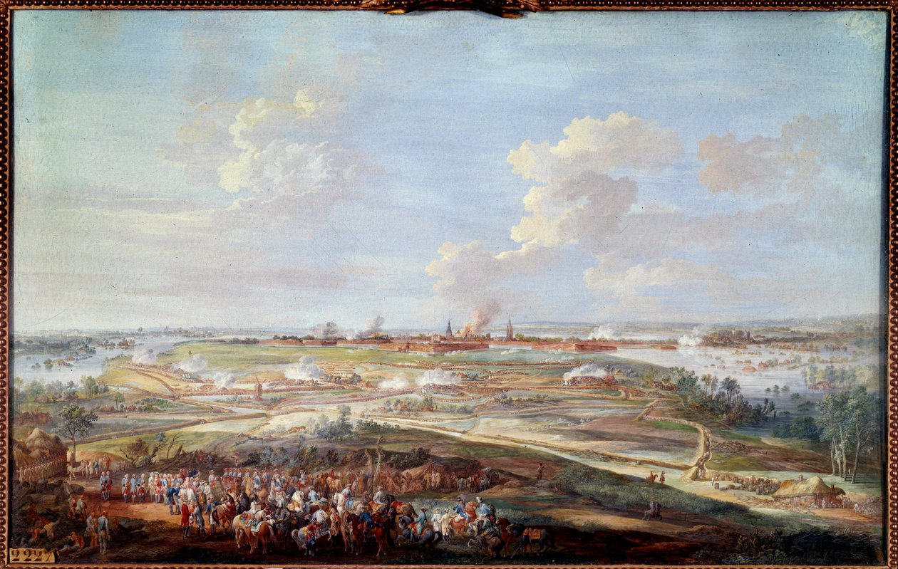 XV. Lajos Menin ostromának képe 1744. május 28-tól június 4-ig Gouache festmény: Louis Nicolas Van Blarenberghe (1716-1794) 1780 V. 0,59 x 0,94 m alkotó: Louis Nicolas van Blarenberghe