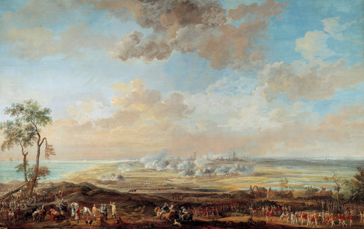 Ausztria örökösödési háborúja (1741-1748): „” Ostende ostroma Lowendal gróf altábornagy által 1745. augusztus 13. és 23. között” Gouache, Louis Nicolas Van Blarenberghe (1716-1794) 1783 V. 0,59x0,94 m Versailles, kastélymúzeum alkotó: Louis Nicolas van Blarenberghe