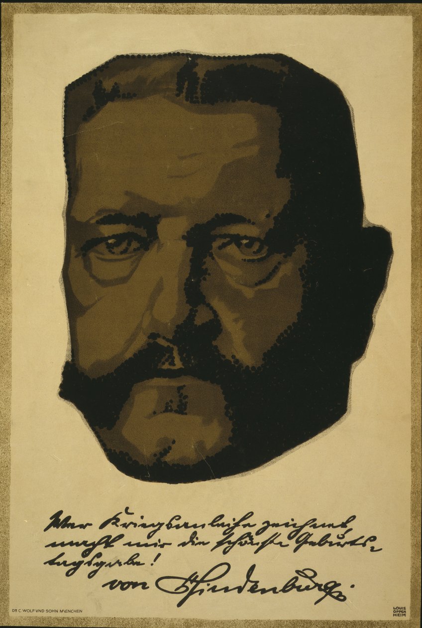 Paul von Hindenburg tábornok portréja alkotó: Louis Oppenheim