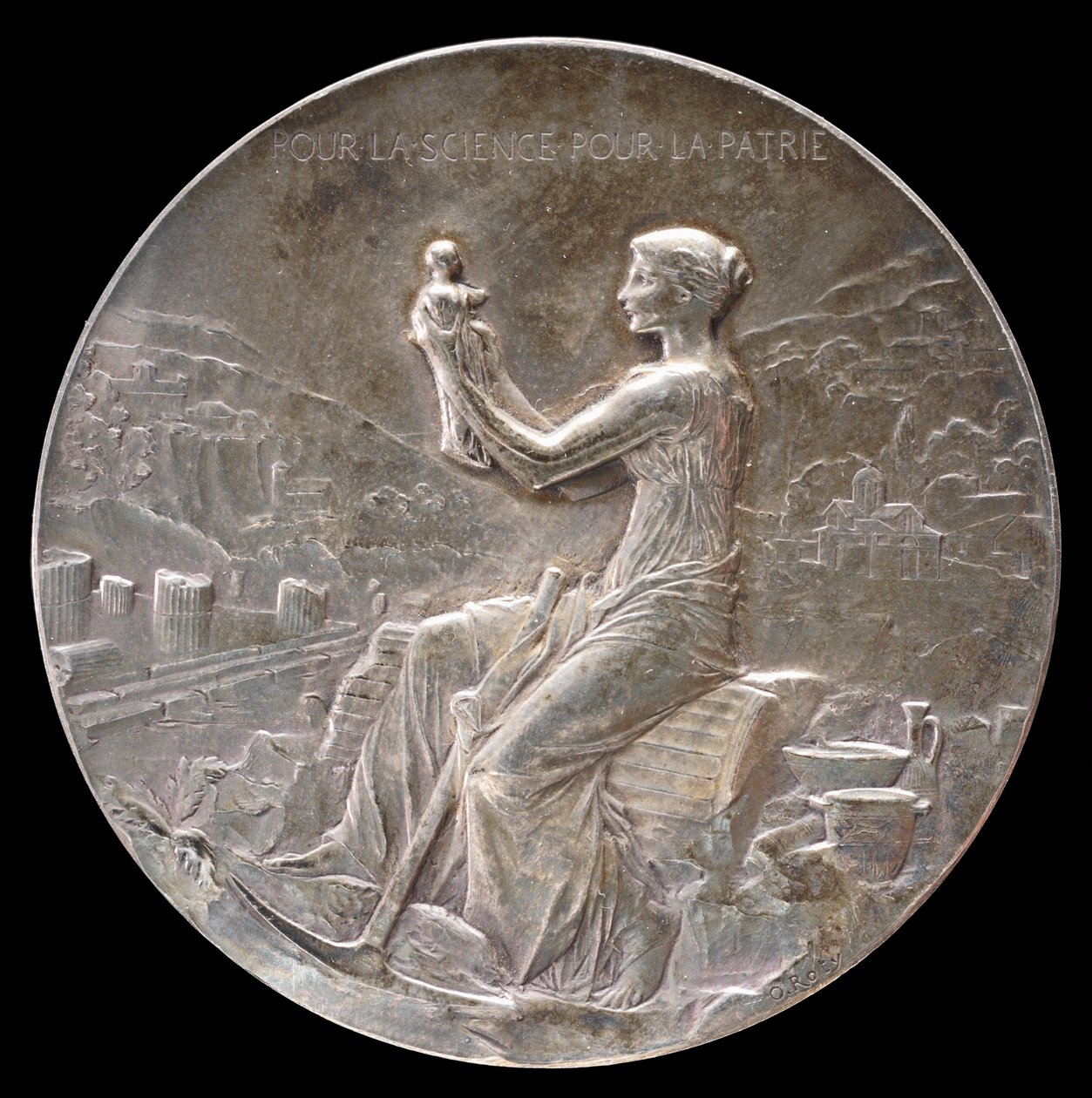 Érem az Athéni Francia Iskola ötvenedik évfordulója alkalmából [előlap], 1898. alkotó: Louis Oscar Roty