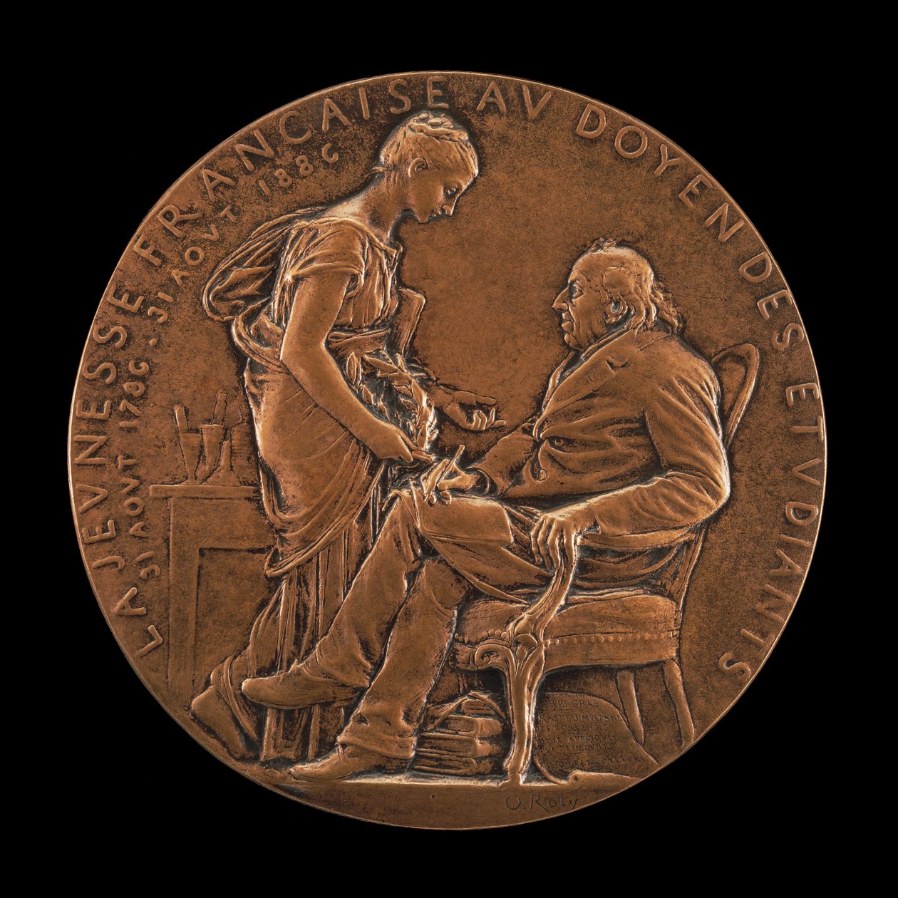 Michel-Eugène Chevreul, 1786-1889, vegyész, fizikus és filozófus, 1886. alkotó: Louis Oscar Roty