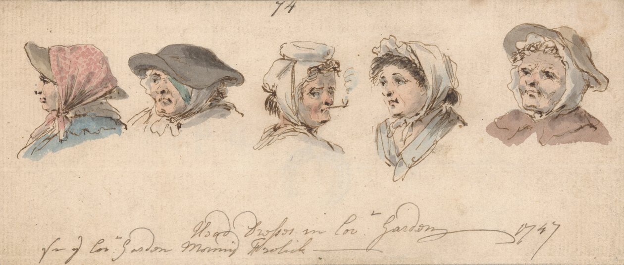 Fejruhák Covent Gardenben alkotó: Louis Philippe Boitard