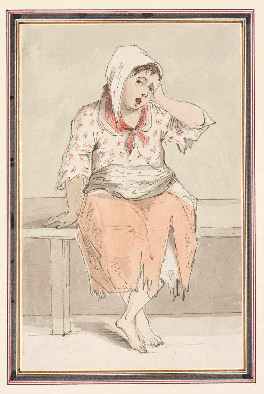 Tanulmány egy ülő nőről alkotó: Louis Philippe Boitard