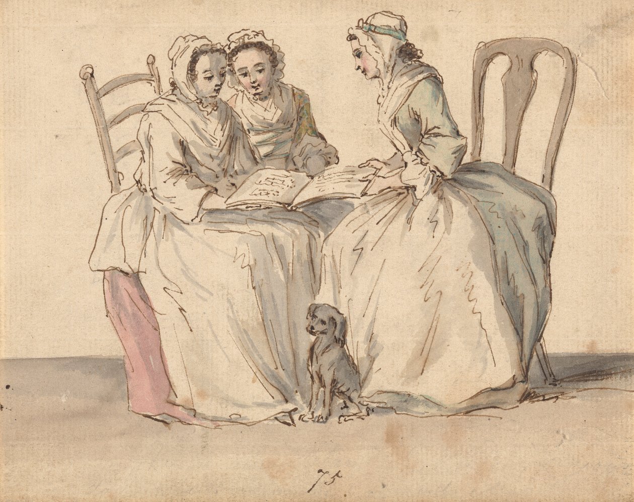 Három ülő hölgy alkotó: Louis Philippe Boitard