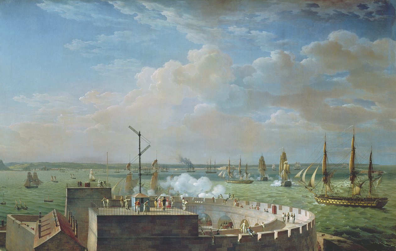 Cherbourg kikötője, 1822 alkotó: Louis Philippe Crepin