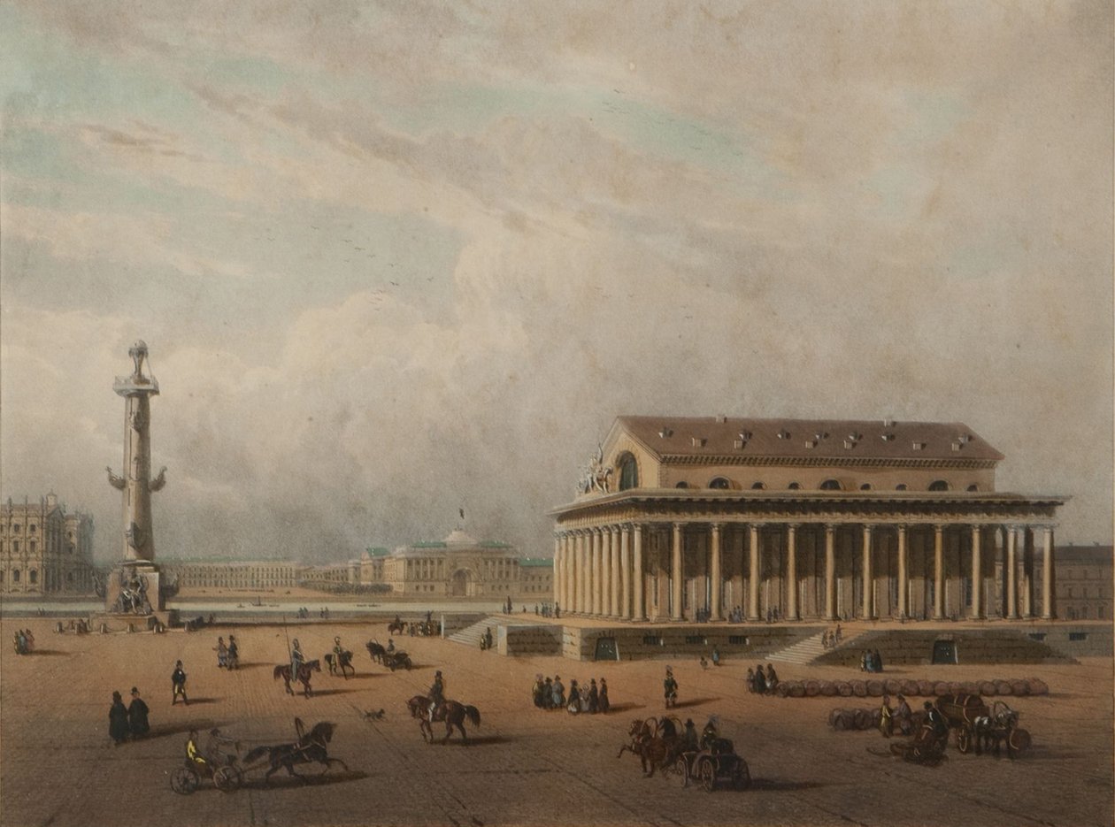 Tőzsde Szentpéterváron, 1840-es évek vége. alkotó: Louis Pierre Alphonse Bichebois