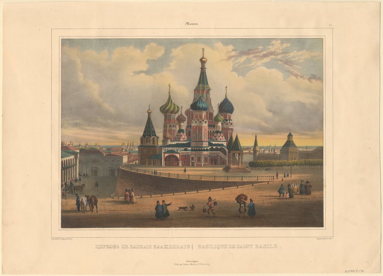 A moszkvai Bazil-székesegyház, 1845 alkotó: Louis Pierre Alphonse Bichebois