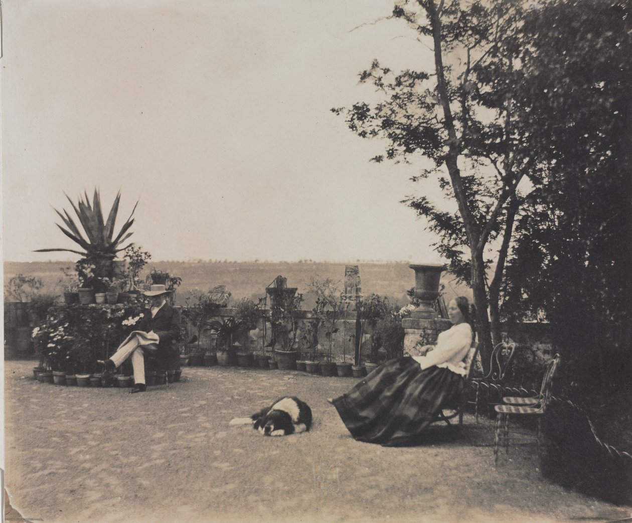 Untitled Férfi és nő relax, c. 1854. alkotó: Louis Pierre Theophile Dubois de Nehaut