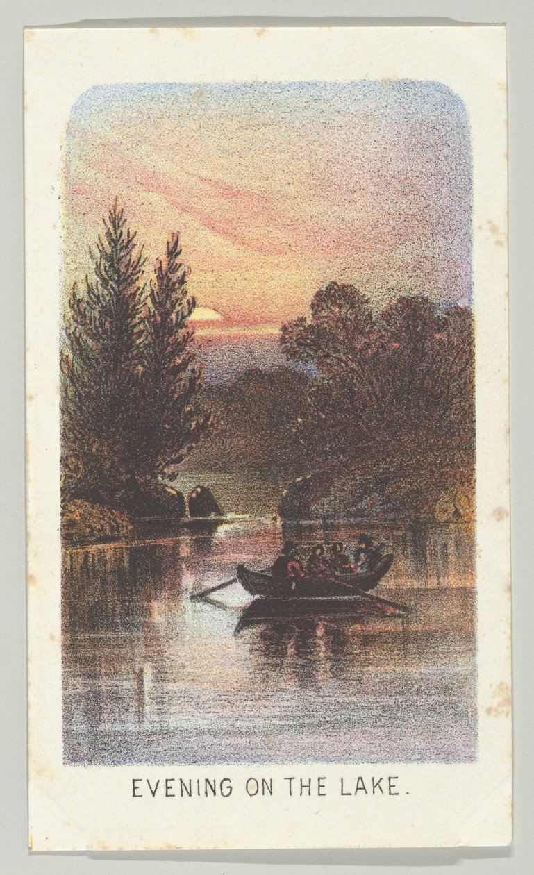 Este a tavon, a Views in Central Park, New York, 1864, 3. rész sorozatból. alkotó: Louis Prang
