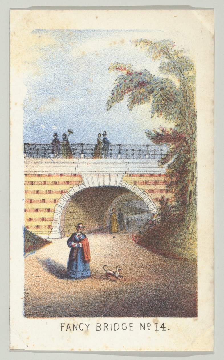 Fancy Bridge No. 14, a Views in Central Park, New York, 3. rész, 1864 sorozatból. alkotó: Louis Prang