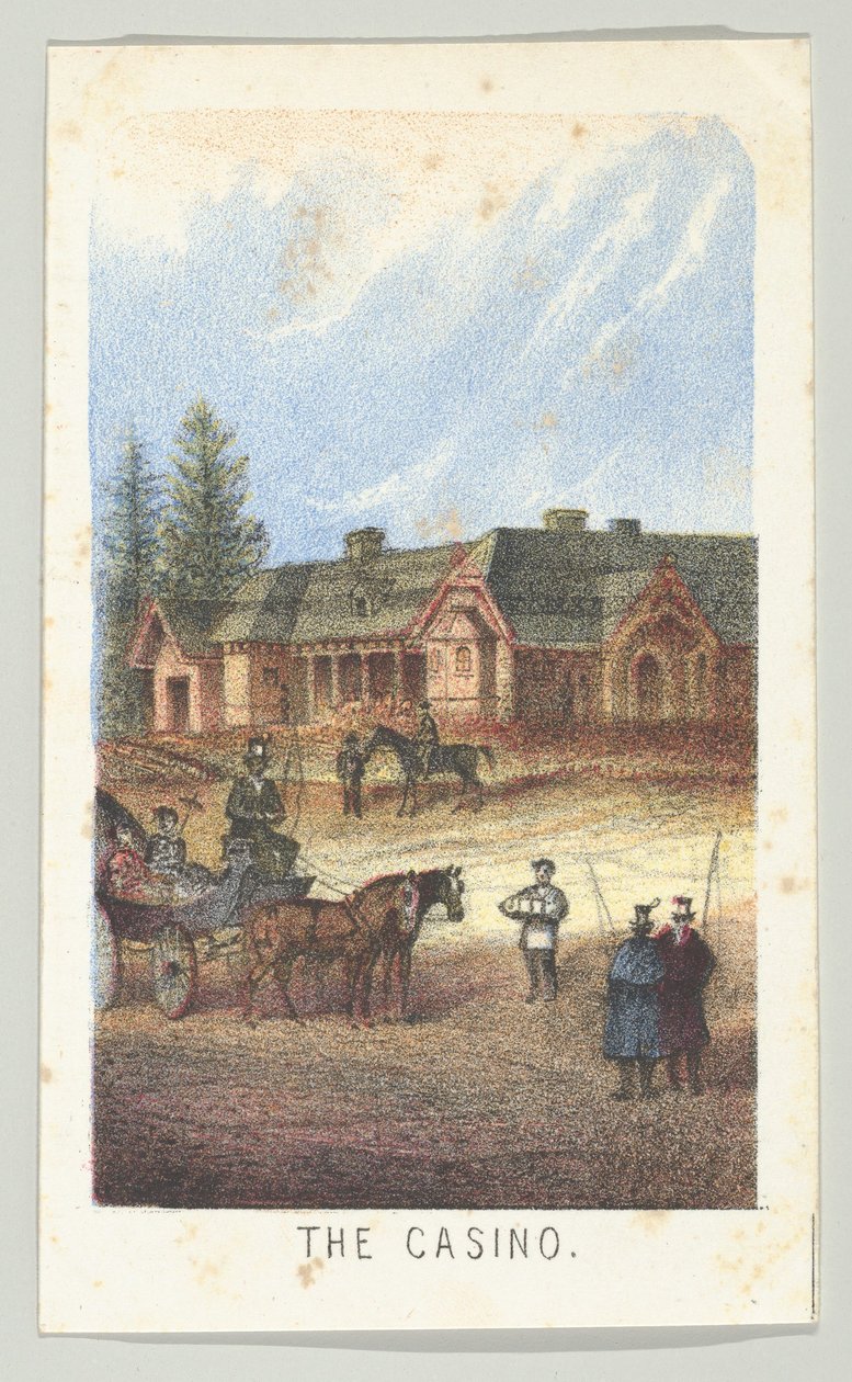 A kaszinó a sorozatból, Views in Central Park, New York, 3. rész, 1864. alkotó: Louis Prang