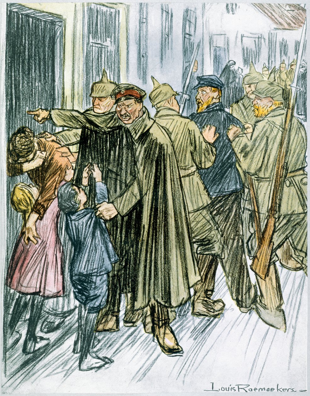 „Férjek és apák”, 1916 alkotó: Louis Raemaekers