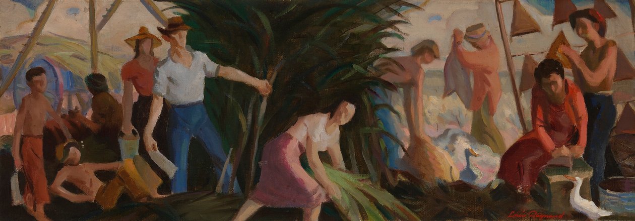 The Harvest (freskó tanulmány, Abbeville, Louisiana Postahivatal) alkotó: Louis Raynaud