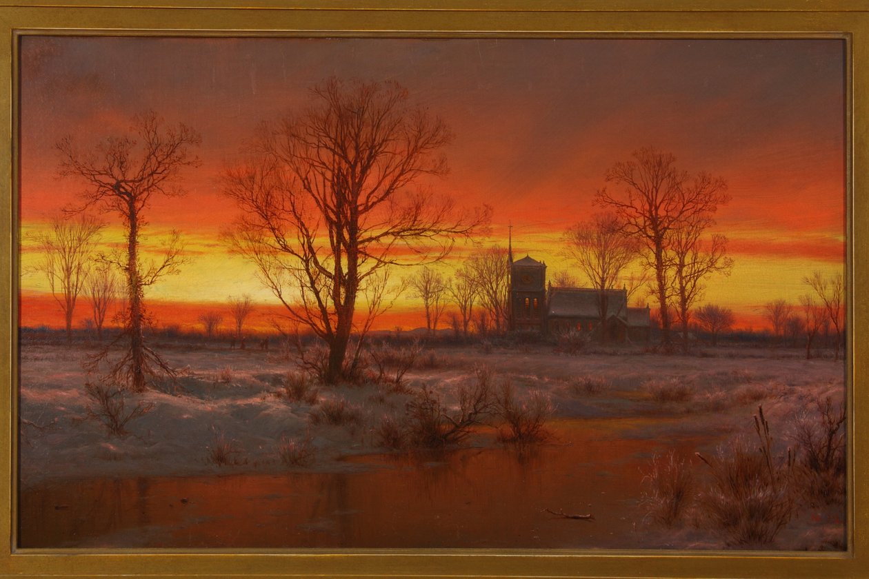 Naplemente, tél 1862 (Olaj, vászon) alkotó: Louis Rémy Mignot