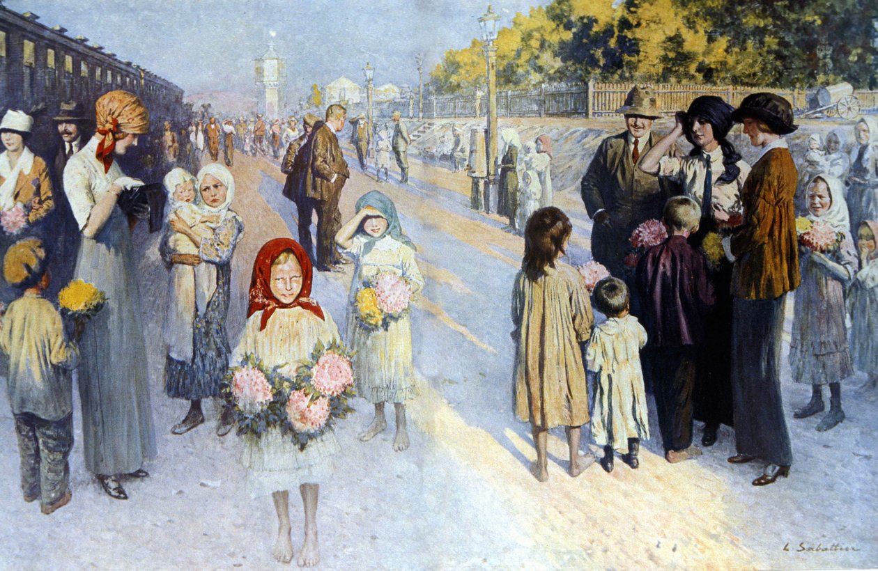 A transzszibériai oroszországi vasútállomás. SD. század eleje. Ill. de Sabatier alkotó: Louis Remy Sabatier