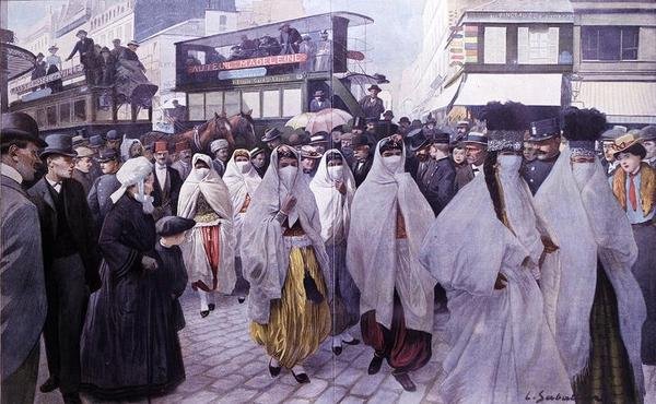 A Keleti Színház művészei visszatérve a Trocaderóba alkotó: Louis Remy Sabattier