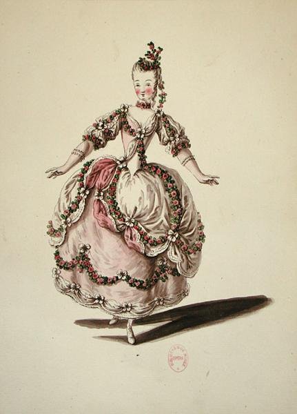 Pásztorjelmez baletthez (akvarell papíron) alkotó: Louis Rene Boquet