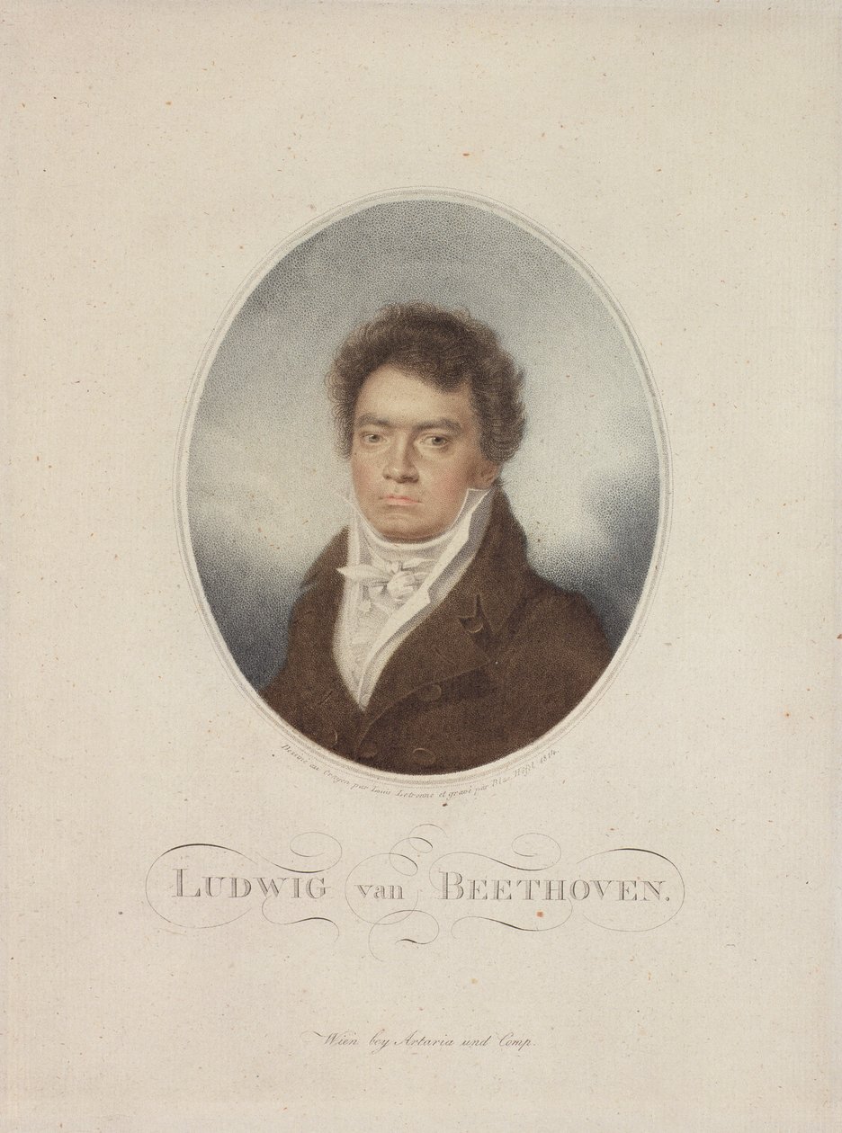 Ludwig van Beethoven (1770-1827) Blasius Hotel metszete (1792-1863) 1814 (mezzotinta) alkotó: Louis Rene Letronne