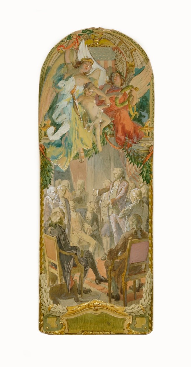 A törvényhozási ülésszak (tanulmány a panel számára, Régi Szenátusi Irodaház) alkotó: Louis Schaettle