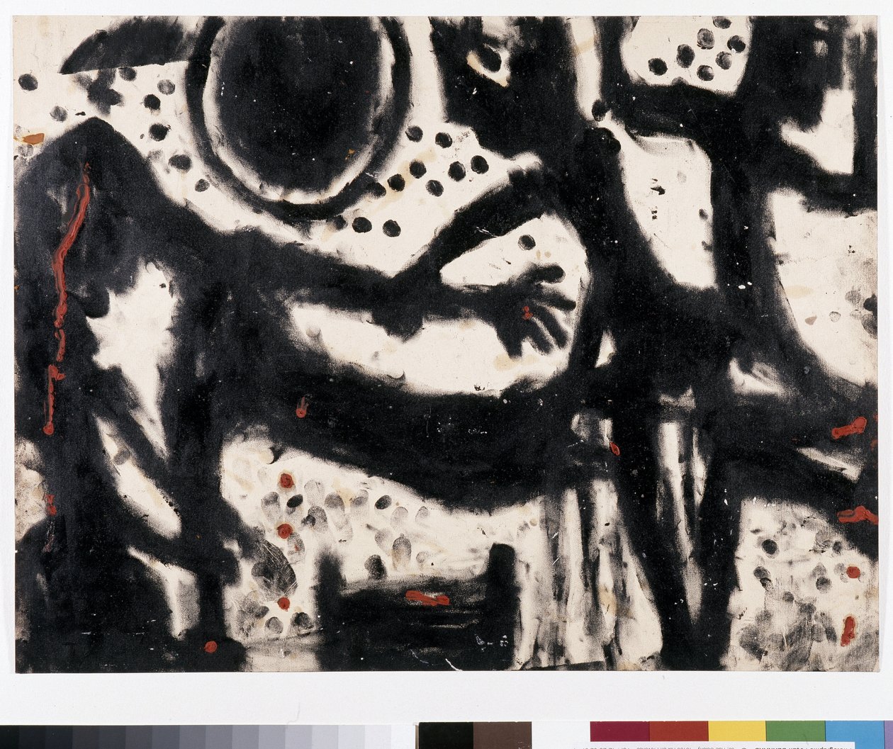 A végzetes zúzódás, 1939 (tinta és gouache papíron) alkotó: Louis Soutter