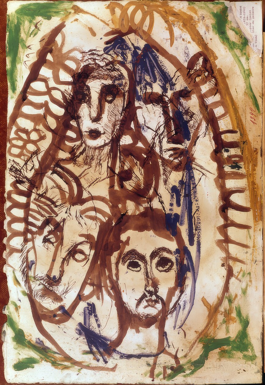 Három fej egy medálban alkotó: Louis Soutter