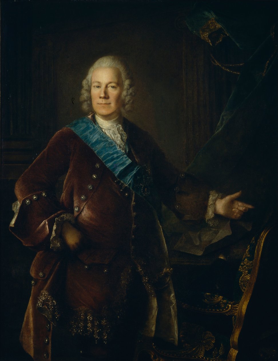 Alekszej Petrovics Bestuzsev-Rjumin gróf portréja 1693-1766, 1757 alkotó: Louis Tocqué