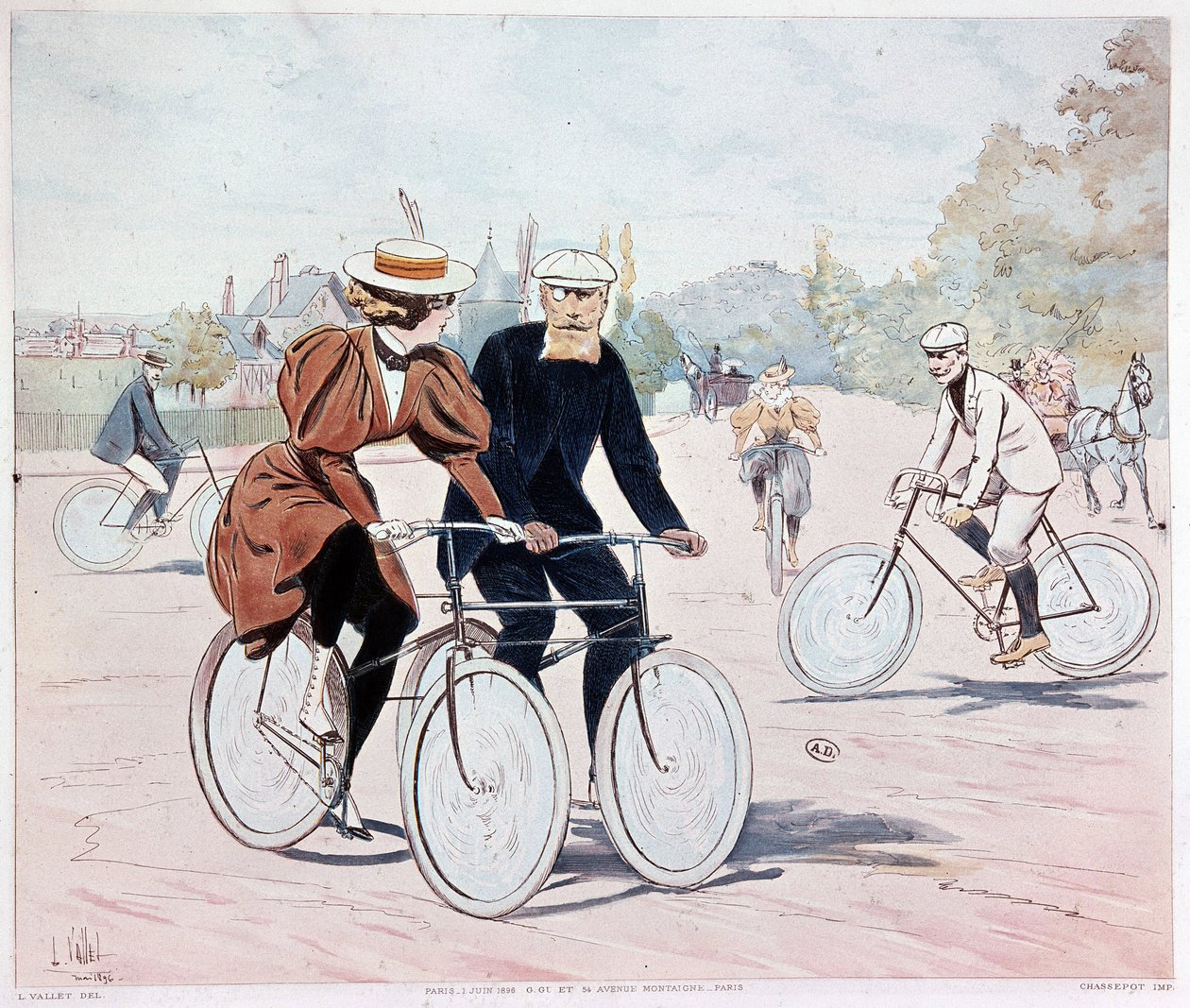 Tandem - L. Vallet rajza alkotó: Louis Vallet