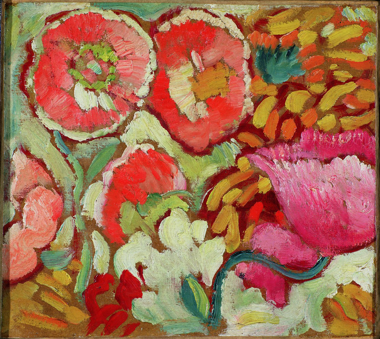 Virágok az agayi kertből, 1908 körül (olaj a kártyán) alkotó: Louis Valtat