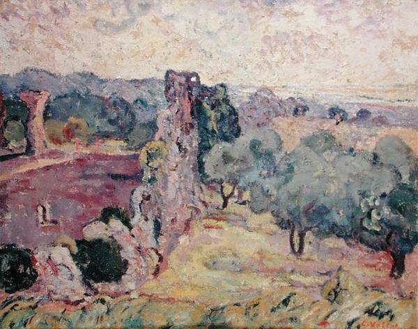 Dél-Franciaország tája, 1908 körül (olaj, vászon) alkotó: Louis Valtat