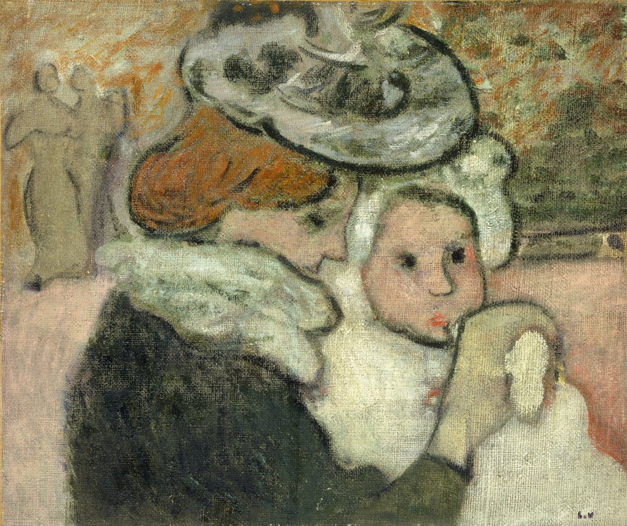 Anya és gyermeke (Mme Valtat és fia, farmer); Anya és gyermeke (Mme Valtat és fia, Jean) alkotó: Louis Valtat