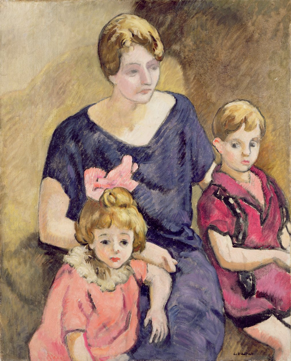 Anya és gyermekei (olaj, vászon) alkotó: Louis Valtat