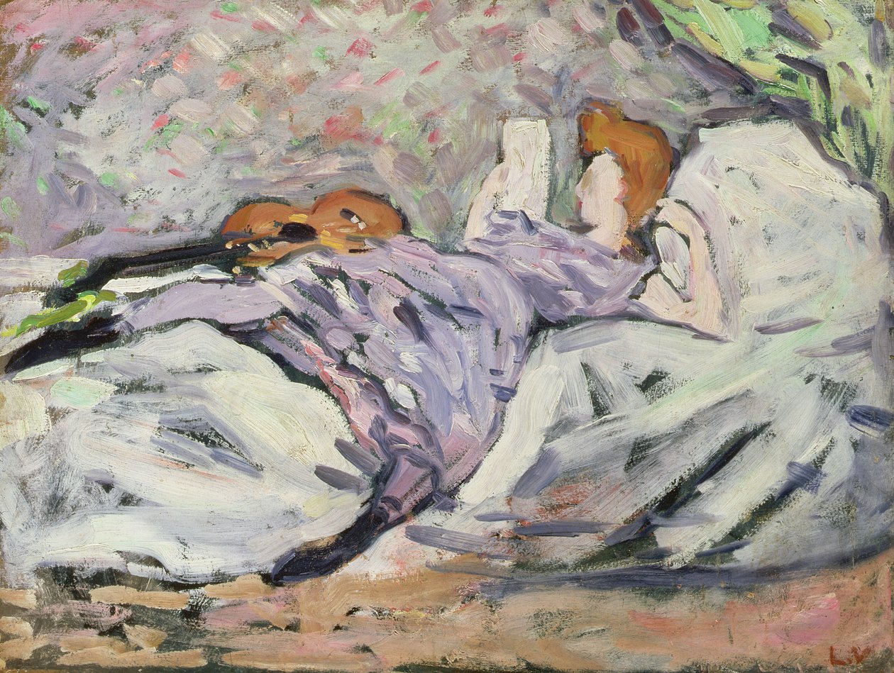 Fekvő nő olvasó (olaj, vászon) alkotó: Louis Valtat
