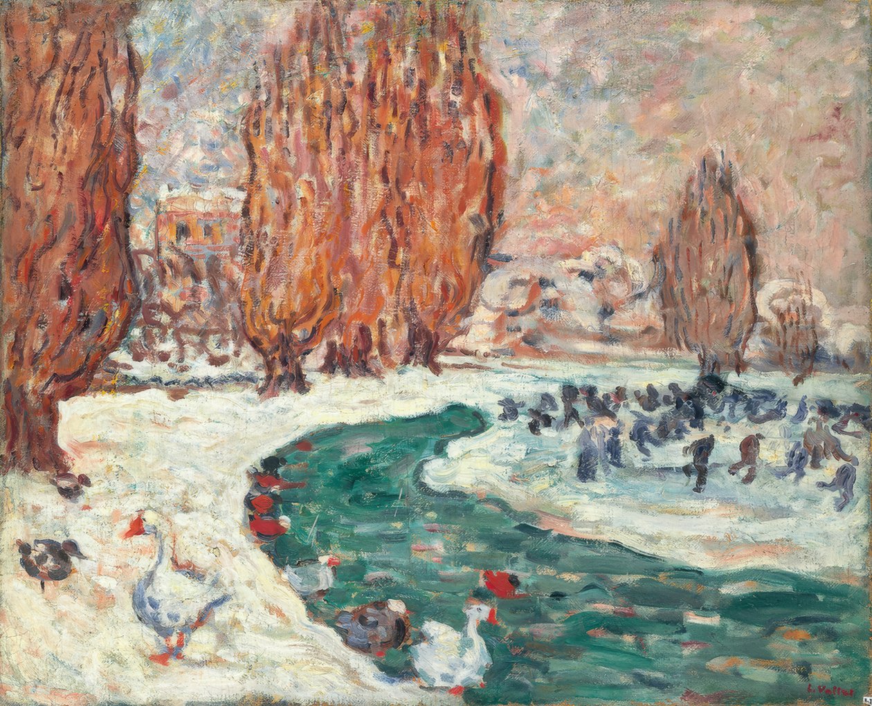 Korcsolyázók télen (A versailles-i Petit Trianon kertje) () alkotó: Louis Valtat