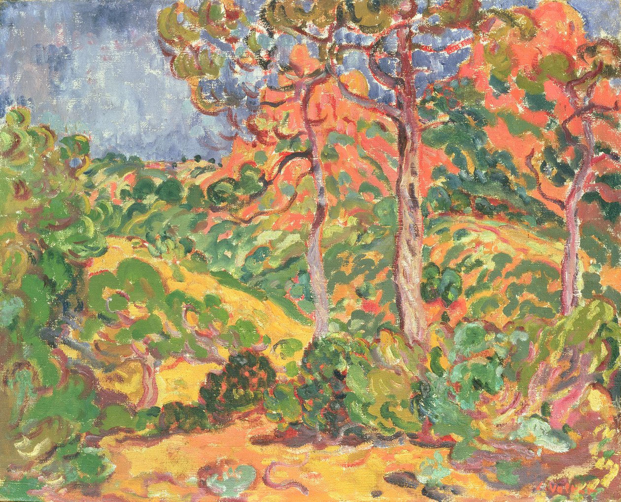 Nap a fákon át, 1908-2009 körül (olaj, vászon) alkotó: Louis Valtat