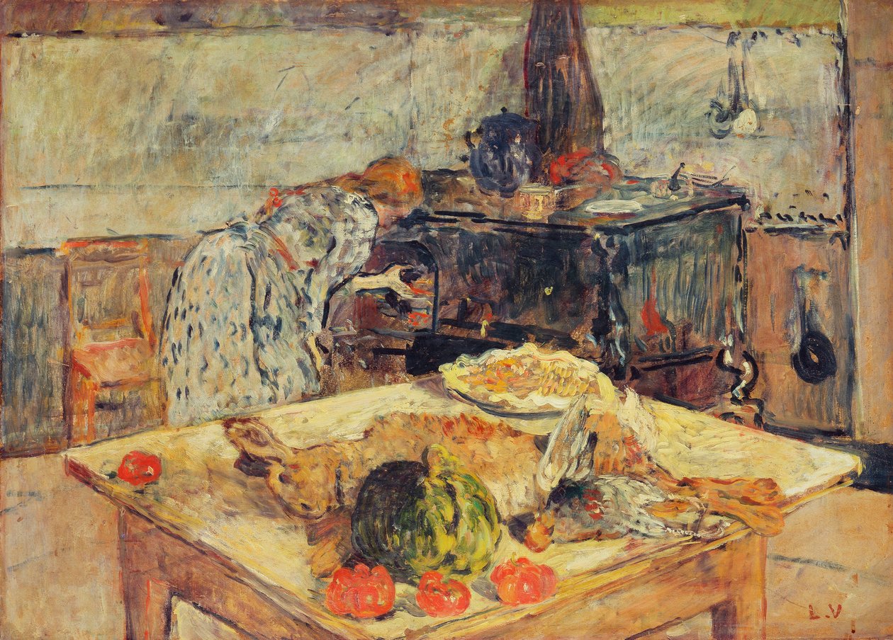 A konyha; La cuisine, 1906 körül (olaj, bölcsős panel) alkotó: Louis Valtat