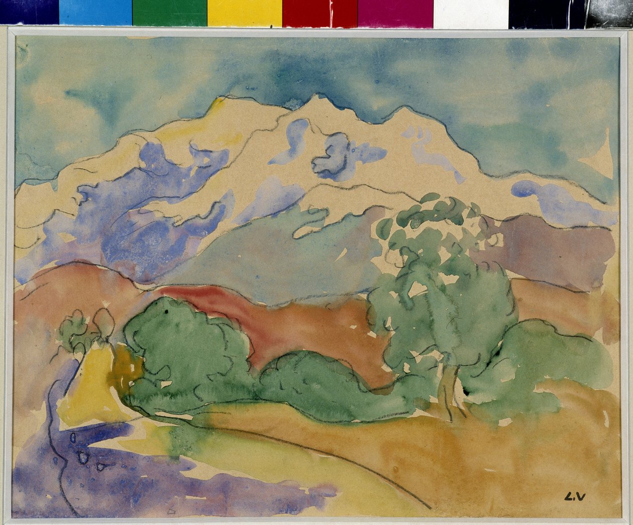 A Sainte Victoire-hegy (akvarell) alkotó: Louis Valtat