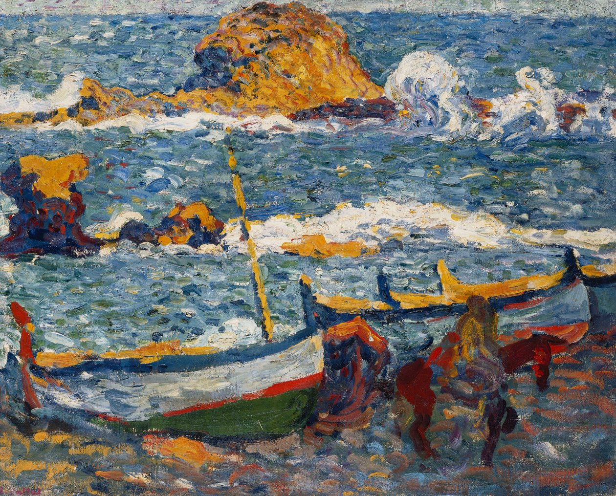 A sztrájk Llancában, Spanyolország; La Greve de Llanca, Spanyolország, 1896 körül (olaj, vászon) alkotó: Louis Valtat
