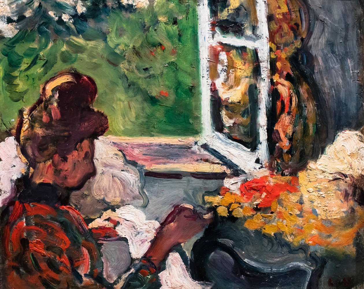 Ablaknál ülő nő, részlet, 1903 körül (olaj, karton) alkotó: Louis Valtat