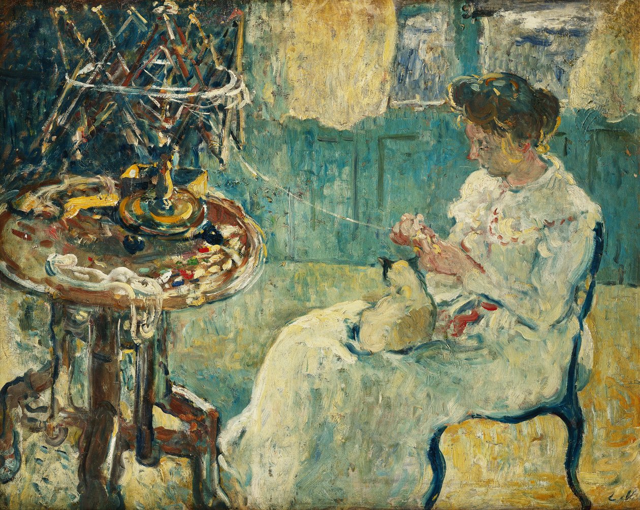 Nő orsóval; Nő orsóval alkotó: Louis Valtat