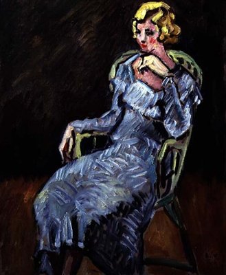 Fiatal nő ül alkotó: Louis Valtat