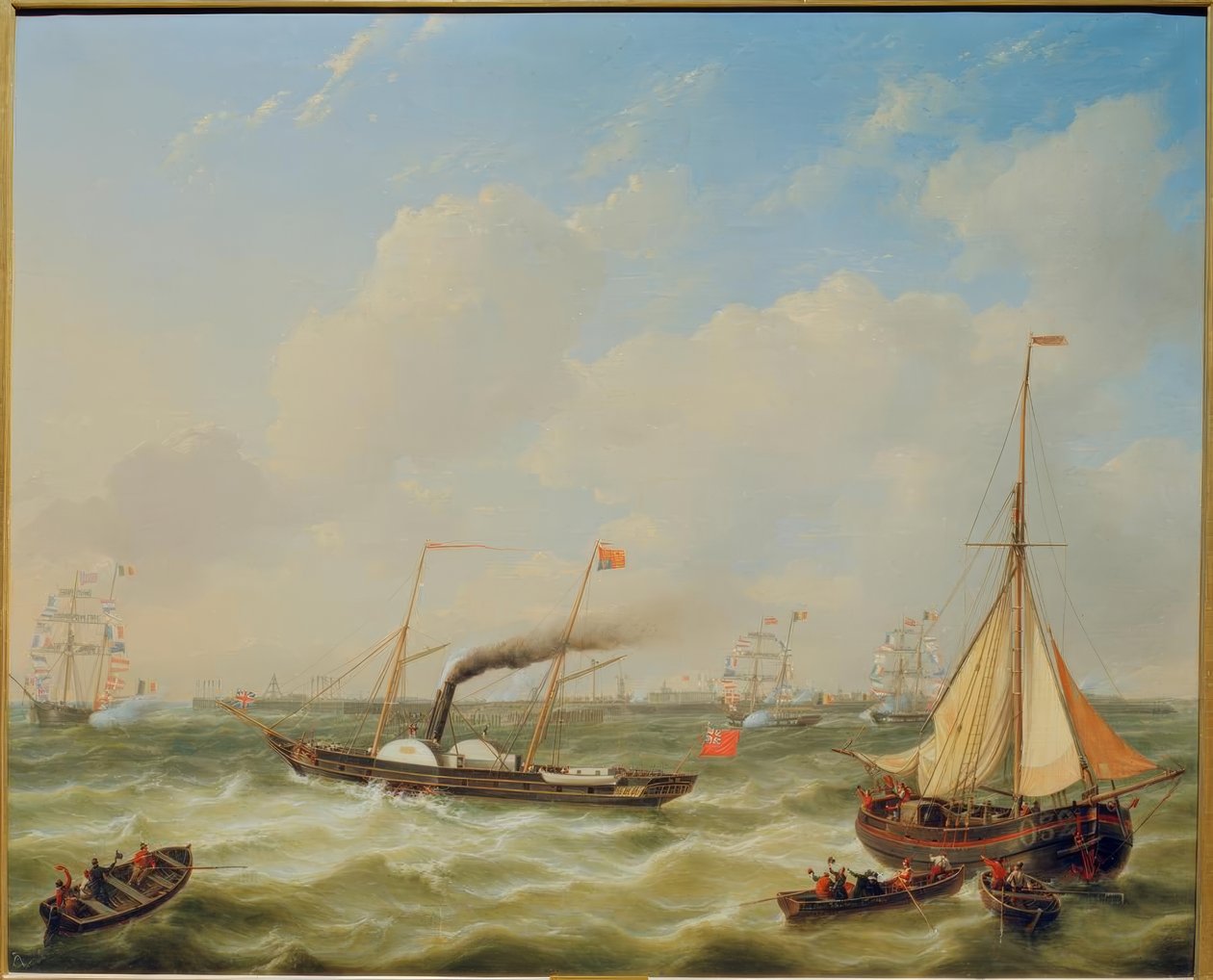 Viktória királynő Ostendében 1843 / Gem. alkotó: Louis Verboeckhoven