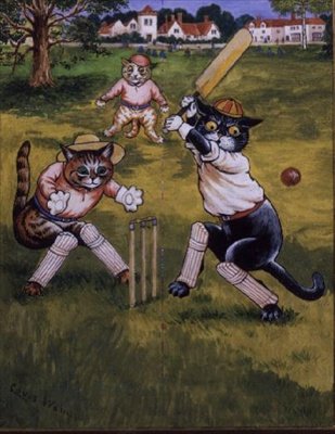 Krikettező macskák alkotó: Louis Wain
