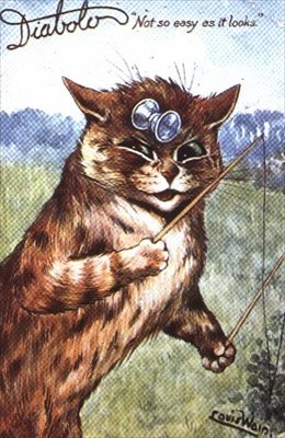 „Diabolo – Nem olyan egyszerű, mint amilyennek látszik” (képeslap) alkotó: Louis Wain